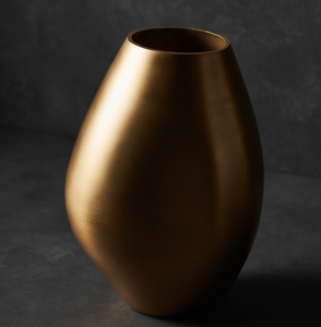 Vase décoratif moderne en métal doré texturé, style galet, pour bibliothèque, bureau, décoration de table, vente en gros - Product Image 2