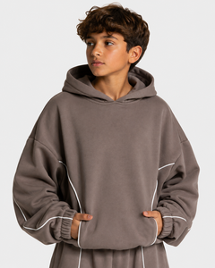 Wide Leg Jogger <b>Set</b> for Kid Boys Kids Streetwear Tracksuit Kid Boys Contrast Stripe Fleece <b>Set</b> Wholesale Kid Boys Streetwear - Product Image 3