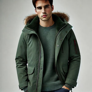 Service OEM, vêtements d'hiver pour hommes, parka d'hiver, veste coupe-vent rembourrée, imperméable, logo personnalisé, parka pour hommes en grandes tailles - Product Image 2