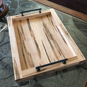 Bandeja de madera para servir con asa de metal para el hogar y hoteles, bandeja de almacenamiento de alimentos para mesa, la más vendida. - Product Image 6
