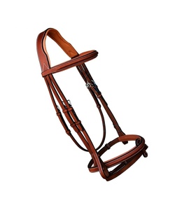 Bride surélevée de luxe Flash Noseband pour chevaux Meilleure qualité en cuir durable avec strass Produit de cheval de haute qualité - Product Image 4