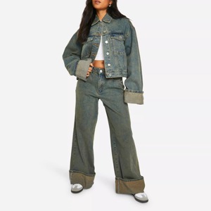 Jeans en denim premium pour femmes, pantalon taille haute en coton doux, vêtements décontractés élégants, vente en gros, jeans d'usine, coton confortable - Product Image 3