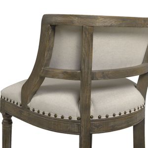 Parigi 26.5 stile fattoria altezza bancone sgabello da Bar con schienale Beige chiaro lino - Product Image 5