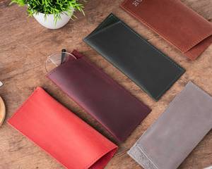 Sleek Classic Luxury Genuine Leather <b>Glasses</b> Holder Lightweight <b>Water</b> Resistant Travel Eyewear Sleeve Multi-Functional LGC-0045 - Product Image 2