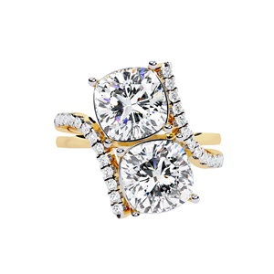 IGI Certified 5.00 Carat Lab Grown Diamond Toi et Moi <b>Ring</b> 2.50 Ct Each Stone, 18K Gold Engagement & Anniversary Jewelry - Product Image 1