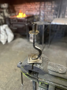 Handmade Golden-<b>Black</b> Wrought Iron Forged <b>Candlestick</b> Holder Luxury Standing Type Metal Candle Jar Holder - Product Image 6