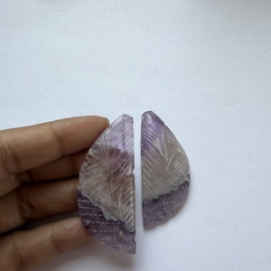 Par de Hojas de Amatista Natural TFH, Talladas a Mano, Piedra Preciosa de 173 Quilates, 55*24MM, para Joyería - Product Image 2