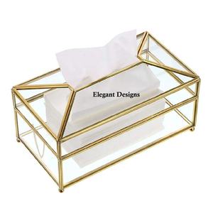 Caja de pañuelos de Metal niquelado decorativo, hecha a mano cubierta de tejido de lujo de alta calidad, clásica, elegante, venta al por mayor - Product Image 6