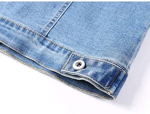 Men's Denim <b>Jacket</b> Light Blue Stonewashed Cotton Button Closure Casual Autumn Wear Regular Fit Topstitch Detail - Product Image 6