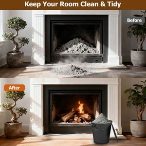 Contenitore per cenere di carbone domestico con impugnature laterali per caminetto e bracieri - Product Image 4