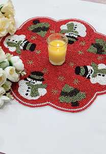 Beautiful Handcrafted Beaded <b>Table</b> <b>Placemat</b> with Embroidery Work for <b>Dining</b> <b>Table</b> Home Decor Restaurant and Events - Product Image 3
