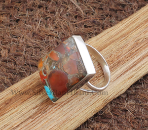 Bague Solitaire Classique Bohème Faite à la Main en Argent Sterling 925 avec Turquoise Taille Brillant Sertie Clos, Certifiée pour Mariage et Fêtes - Product Image 5