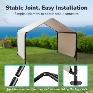 Tenda per Cani di Grandi Dimensioni 4*4*3.3FT, Colore Bianco Crema, Casette e Arredi per Animali Domestici - Product Image 5