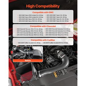 Sistema di aspirazione aria fredda da 3,9 pollici con scudo termico per Chevy Silverado/GMC Sierra 2019-2025, compatibile con i modelli 2021-2025 - Product Image 2