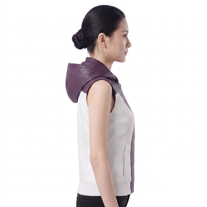Women Zip-Up Leather Hoodie Vest Female Sleeveless Leather Hood Girls Front <b>Zipper</b> Pocket Leather Sleeveless Hooded - Product Image 3