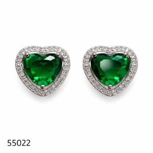 MOLL JEWELLERS Boucles d'oreilles élégantes en forme de cœur en corail plaqué argent pour femme, bijoux de fête, 55022, 0,3 m d'épaisseur, tendance - Product Image 2