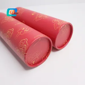 Attraktives Design Rote Zylinder verpackung Luxus Neue Art Kreative Runde Kraft verpackung Festliche Geschenk papier röhre