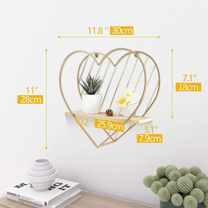 Ensemble d'étagères murales en métal minimaliste pour la décoration de la maison - Product Image 2