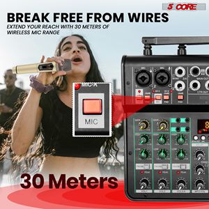 4CH 2MIC GLD XLR ricevitore Stereo w Bluetooth USB Mini DJ MX Console Audio Mixer Karaoke Music Podcast Mixer Audio Mixer - Product Image 3