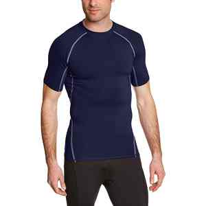 Camiseta Deportiva de Compresión para Hombre, Corte Ajustado, Cuello Redondo, Manga Corta, Transpirable, Spandex/Poliéster, Estilo Urbano, 220g, para Entrenamiento - Product Image 6