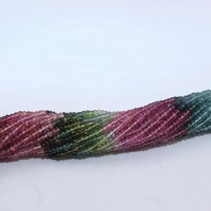 Cuentas Redondas Facetadas de Turmalina Multicolor de Calidad AAA, 14 Pulgadas, 3.5-4 mm, Piedras Preciosas Naturales para la Elaboración de Joyería Minimalista - Product Image 1