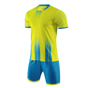 MILIENZ SPORTS APPAREL Conjunto de camiseta de fútbol para hombre, color blanco, azul degradado, cuello en V, manga corta, poliéster que absorbe la humedad, talla grande, ajustado - Product Image 2