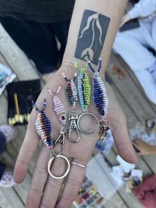 Creative Handmade Beaded Embroidery Key Ring Perfect for Gifts and Daily Use - Product Image 1