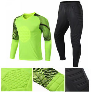 Camiseta de Portero de Fútbol Unisex de Manga Larga, Cuello en V, Estampado Geométrico por Transferencia de Calor, Poliéster que Absorbe la Humedad, Corte Regular para Adultos - Product Image 2