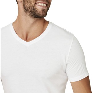 T-shirts à manches courtes en coton 100% écologiques et respirants, col en V, impression sérigraphique personnalisée, vente en gros - Product Image 5