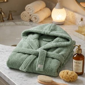 Albornoz con Capucha de Algodón Orgánico para Bebé, Toalla Suave Ecológica para Niños, Albornoz de Lujo Absorbente para Niños Pequeños, Set de Regalo para Baño - Product Image 1