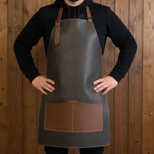 Waterproof Leather <b>Apron</b> for Kitchen <b>BBQ</b> Grill Durable Heat Resistant <b>Apron</b> Bulk Supply OEM Customization LPN-0234 - Product Image 3