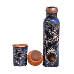 Botella de Agua de Cobre Metálico Impresa Shree Shakti Exim de 2L con Tapa - Artículos Promocionales para Bebidas para la Escuela, Oficina, Gimnasio y Yoga - Product Image 1