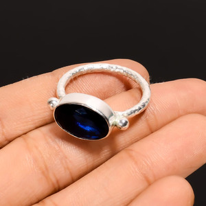 Tanzanite Gemstone <b>Ring</b> 925 Sterling Silver Blue Topaz <b>Ring</b> Handmade Jewelry Dainty <b>Statement</b> <b>Ring</b> For Her - Product Image 2