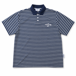 Camisa de Golf Clásica a Rayas para Hombre, Manga Corta, Algodón Ecológico, Cuello Camisero Blanco, Estilo Casual, Vintage, Preppy - Product Image 1
