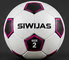 Balón de Fútbol Talla 2 Blanco y Rosa para Entrenamiento y Partidos para Niños - Product Image 1