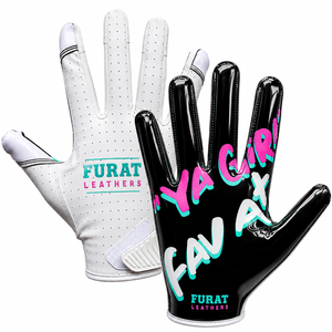 Gants de football FURAT LEATHERS Heat Map Doom Speed Receiver à doigts complets, en silicone, imprimés par sublimation, anti-humidité, avec fermeture auto-agrippante - Product Image 4