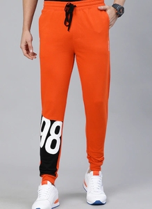 Pantalones Deportivos Casuales para Hombre, Color Naranja, Estampados, con Cintura Elástica y Cordón Ajustable, con Logotipo '98' en la Pierna Izquierda, para Otoño - Product Image 1