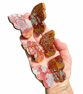 Mariposa voladora de cristal de alta calidad, jaspe mookaite con alas de piedra curativa, mariposa tallada en 3D y decoración para el hogar, mayorista - Product Image 2