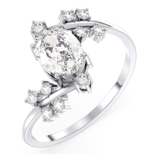 Anillos de compromiso REYES de diseño elegante de plata de ley 925 con moissanita para mujer, regalo de aniversario caro para esposa, joyería fina - Product Image 1