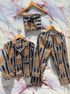 ชุดนอนผ้าฝ้ายลายเสืออินเดีย: ชุดนอนสไตล์โบฮีเมียน - Product Image 1