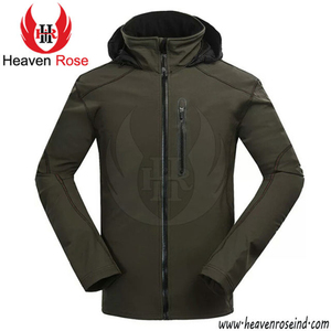 Men's Waterproof Softshell Hooded Jacket Fleece <b>Lined</b> Windproof Outdoor Tactical <b>Coat</b> Wholesale OEM Available - Product Image 3