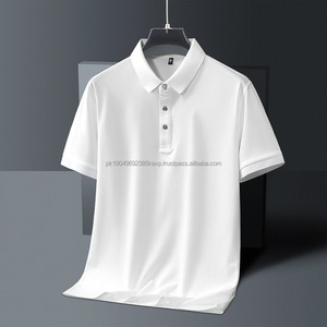 Polo de Manga Larga para Hombre, Estilo Golf, Corte Ajustado, Algodón de Alta Calidad, Tejido de Punto, Estampado Sólido y a Rayas, Estilo Casual - Product Image 1