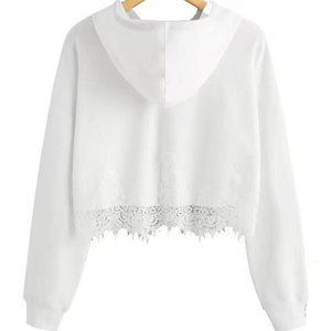 Fashion <b>Women's</b> Plain Winter Spring Crop Casual Wear Custom Regular Oversized Pullover <b>Long</b> Sleeves <b>Women</b> Crop Top <b>Hoodie</b> - Product Image 2