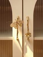 Poignée de meuble en laiton de style européen, bouton papillon, forme géométrique, surface moletée pour armoire, commode, tiroir - Conception durable