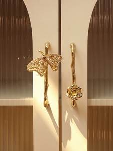 Tirador de Gabinete de Latón Estilo Europeo con Diseño de Mariposa, Forma Geométrica y Superficie Moleteada para Armario, Cómoda y Cajón - Diseño Duradero - Product Image 3