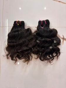 Mèches de cheveux humains naturels ondulés provenant de temples indiens |   Fournisseur d'extensions de cheveux Remy bruts non traités - Product Image 2