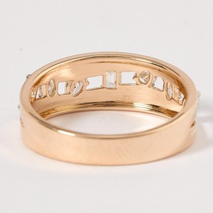Lab Grown Fancy Multi Shape Cut Diamond <b>Stacking</b> Band <b>Ring</b> For Women's 14K Rose Gold Wedding Party Occasion Gift For Lovers - Product Image 2