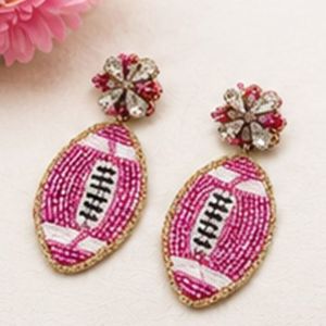 Pendientes de Fútbol Americano con Cuentas para Mujer |   Pendientes de cuentas de cristal Gameday |   Pendientes de Fútbol Hechos a Mano con Pedrería - Product Image 5