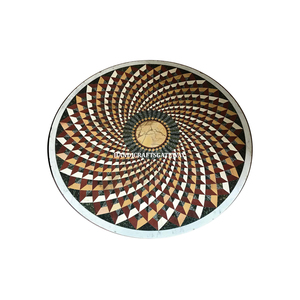 Mesa de Diseño Moderno con Incrustaciones de Nácar Blanco Natural, Acabado Pulido a Mano, Forma Octagonal, para Decoración del Hogar - Product Image 4