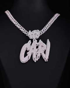 จี้ห้อยคอเงินแท้ 925 ประดับเพชรโมอิสซาไนต์ VVS รูปตัวอักษร โลโก้ ตัวเลข ชื่อสั่งทำได้ สไตล์ฮิปฮอป สำหรับผู้ชาย - Product Image 2